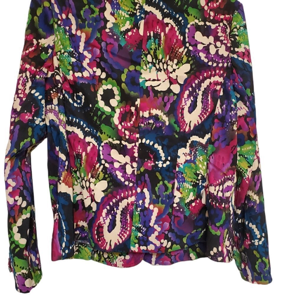 Notations Floral Blazer Medium Colorful Statement Jacket - Picture 2 of 10